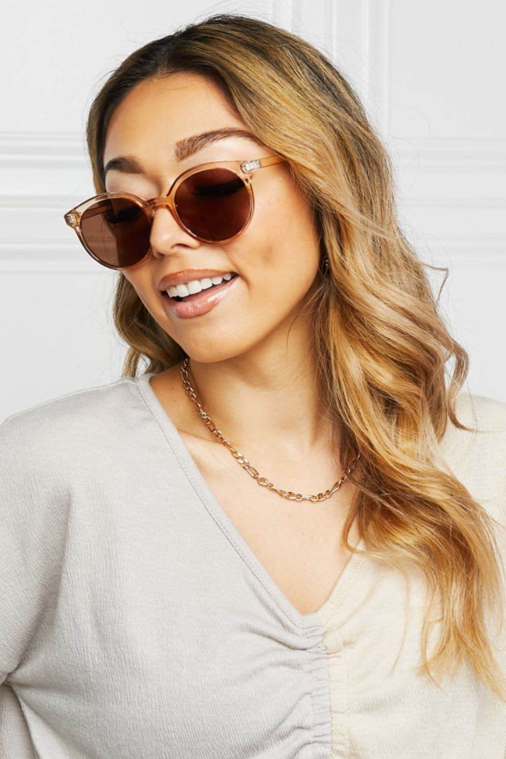 Round Full Rim Polycarbonate Frame Sunglasses - Delanoir