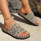 Leopard Open Toe Sandals - Delanoir