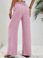 Wide Leg Drawstring Pants - Delanoir