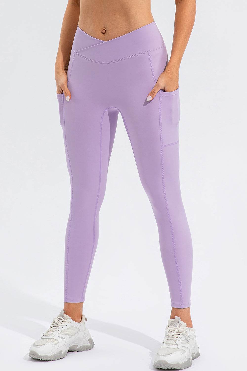 High Waist Active Leggings with Pockets - Delanoir