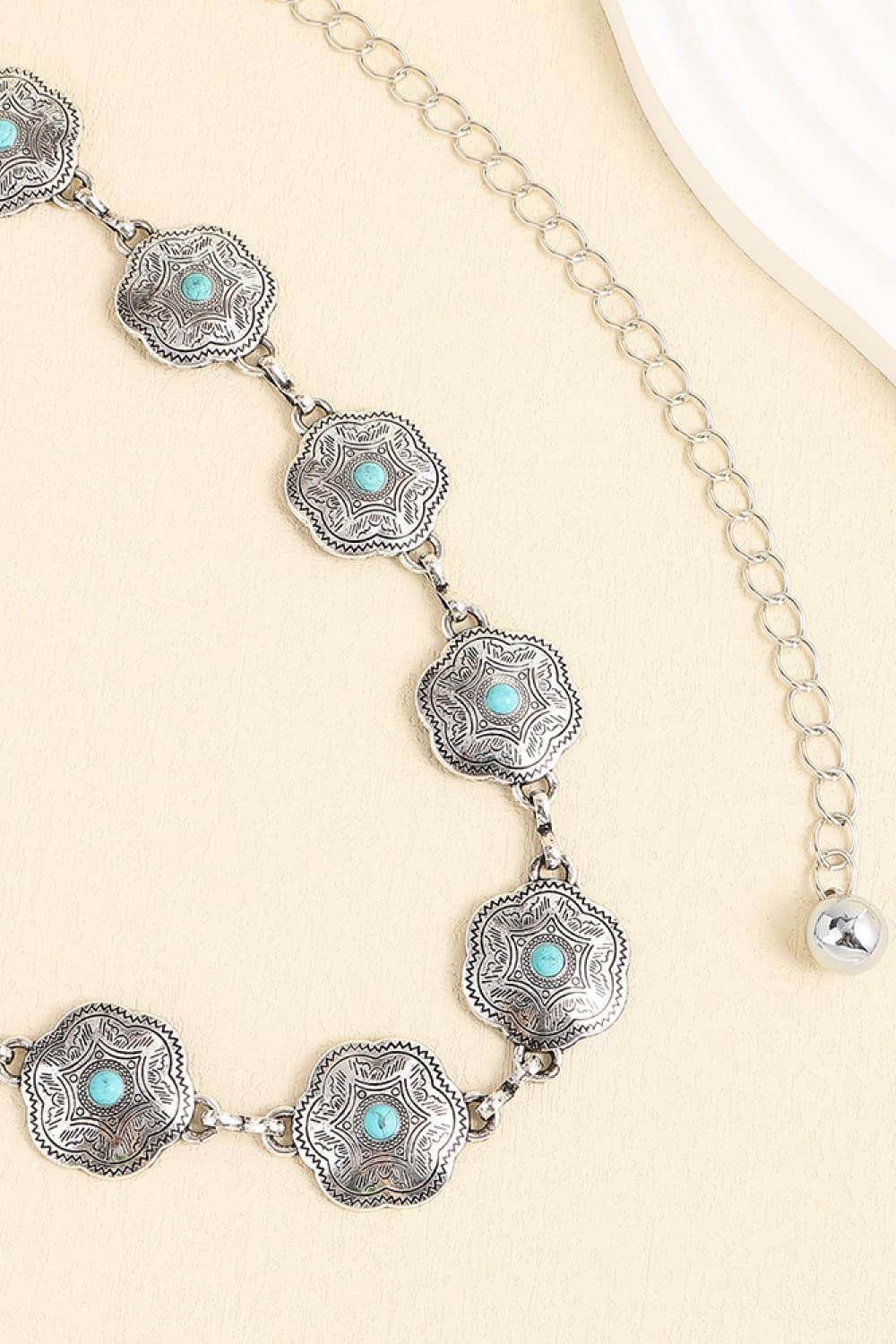 Vintage Turquoise Alloy Belt - Delanoir