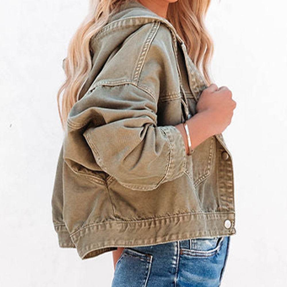 Hooded Dropped Shoulder Denim Jacket - Delanoir