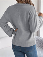 Cable-Knit Buttoned V-Neck Sweater - Delanoir