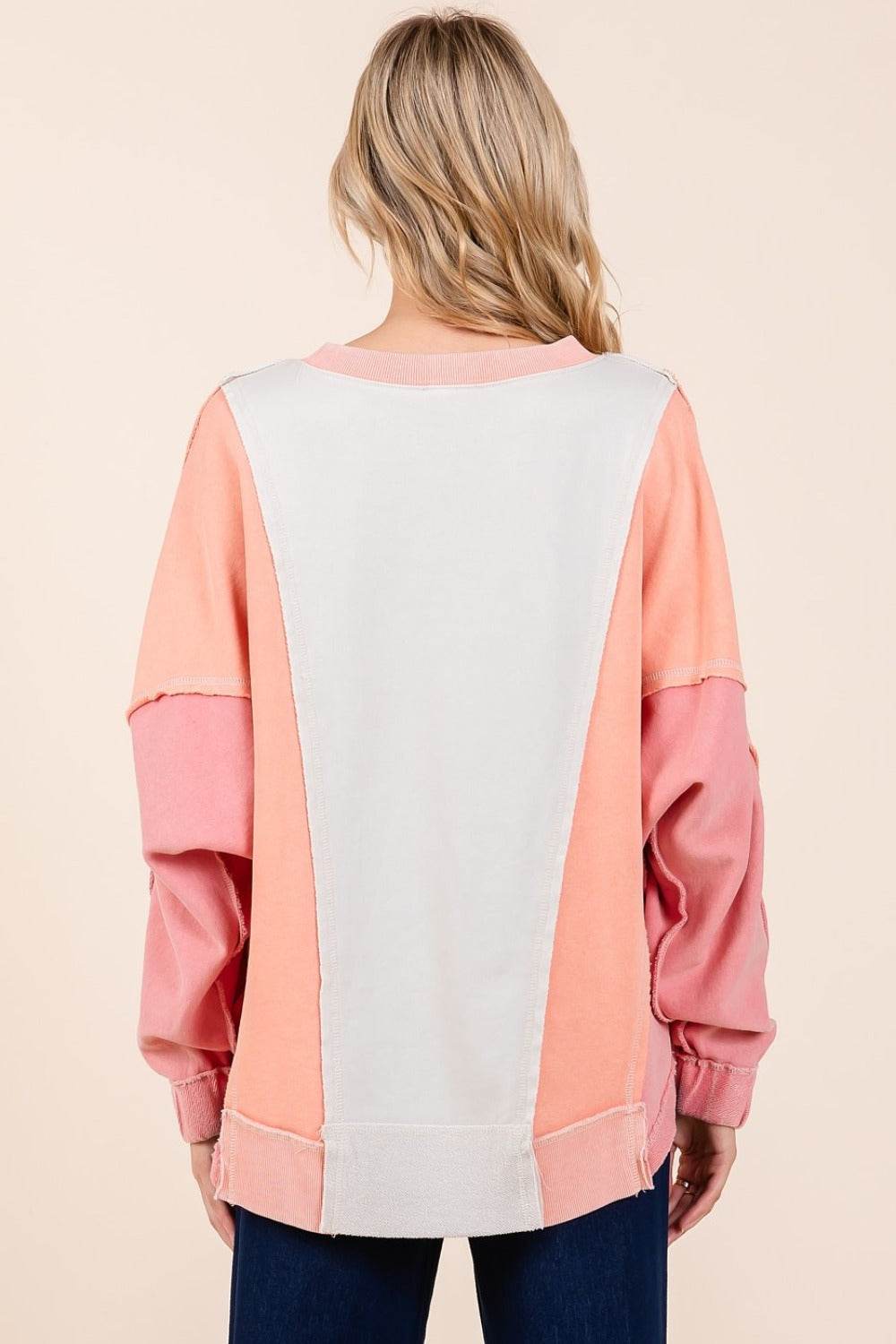 Mittoshop Mineral Wash Color Block Sweatshirt - Delanoir