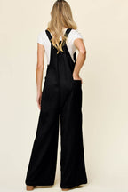 Double Take Full Size Texture Wide Strap Wide Leg Overall - Delanoir
