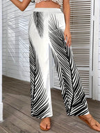 Printed Wide Leg Pants - Delanoir