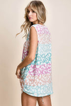 BiBi Leopard V-Neck Tank - Delanoir