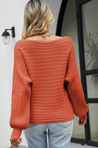 Boat Neck Batwing Sleeve Sweater - Delanoir