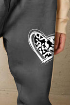 Simply Love Simply Love Full Size Drawstring Heart Graphic Long Sweatpants - Delanoir