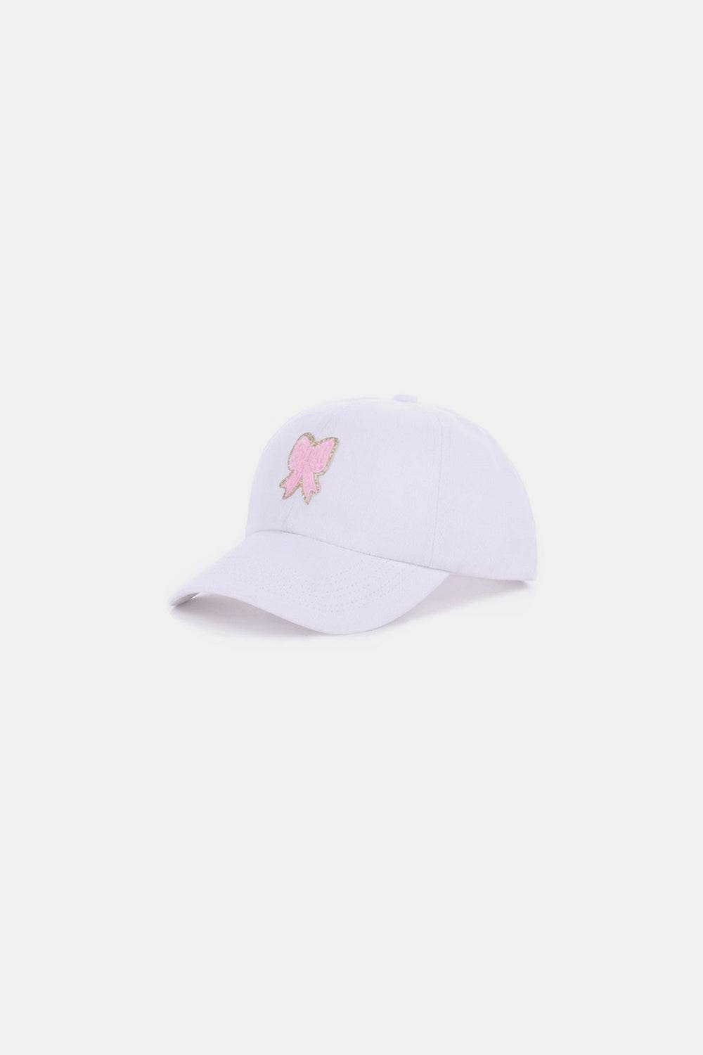 Zenana Ribbon Bow Chenille Patch Baseball Cap - Delanoir