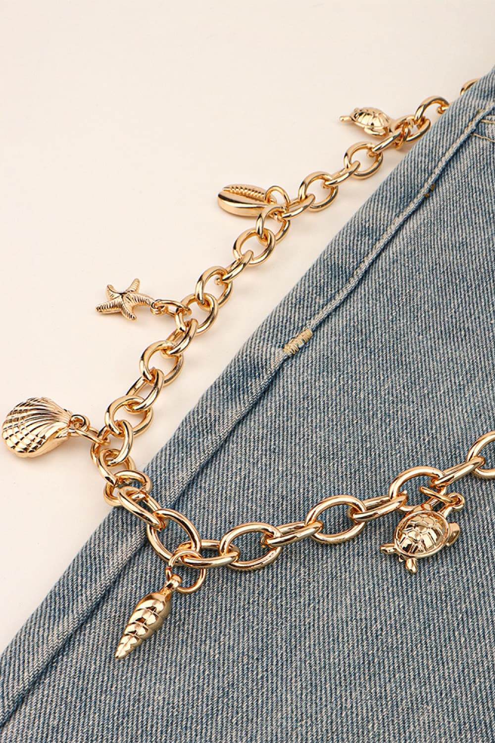 Sea Element Charm Iron Chain Belt - Delanoir