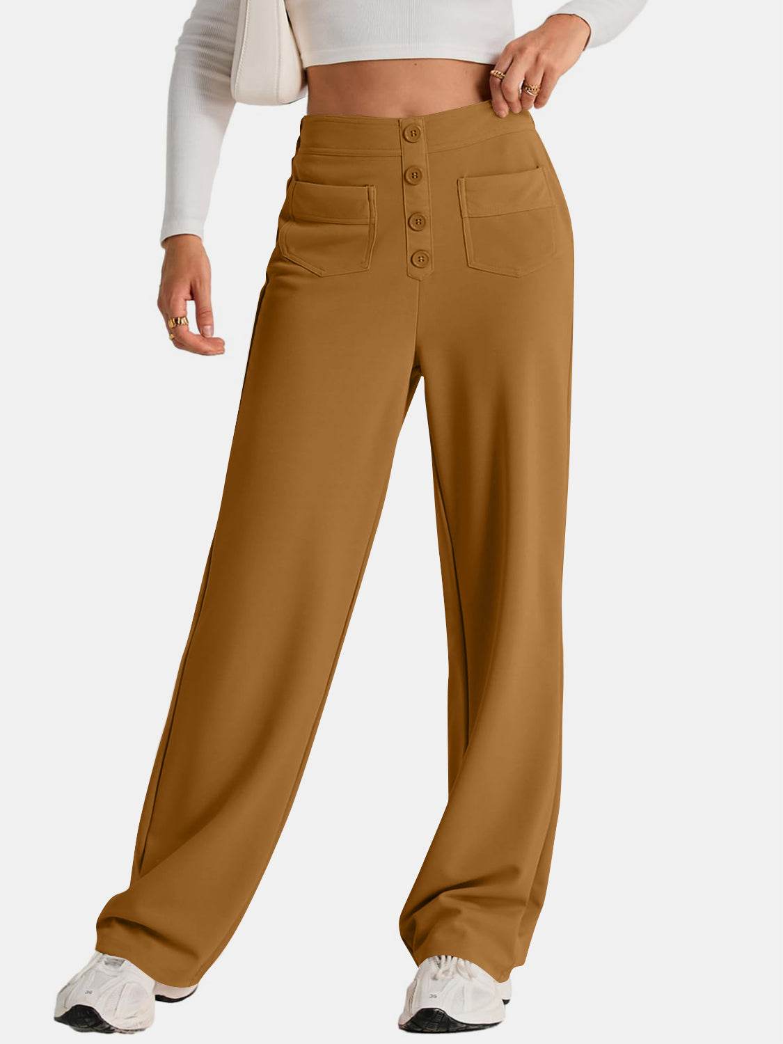 High Waist Wide Leg Pants - Delanoir