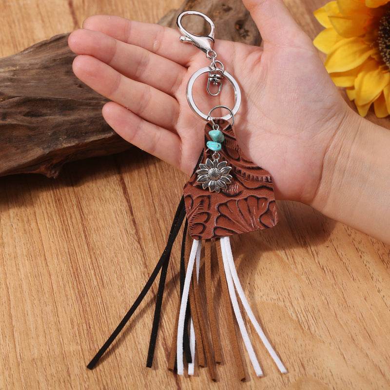 Turquoise Fringe Detail Key Chain - Delanoir