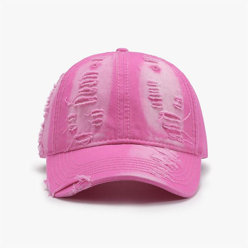 Distressed Adjustable Cotton Baseball Cap - Delanoir