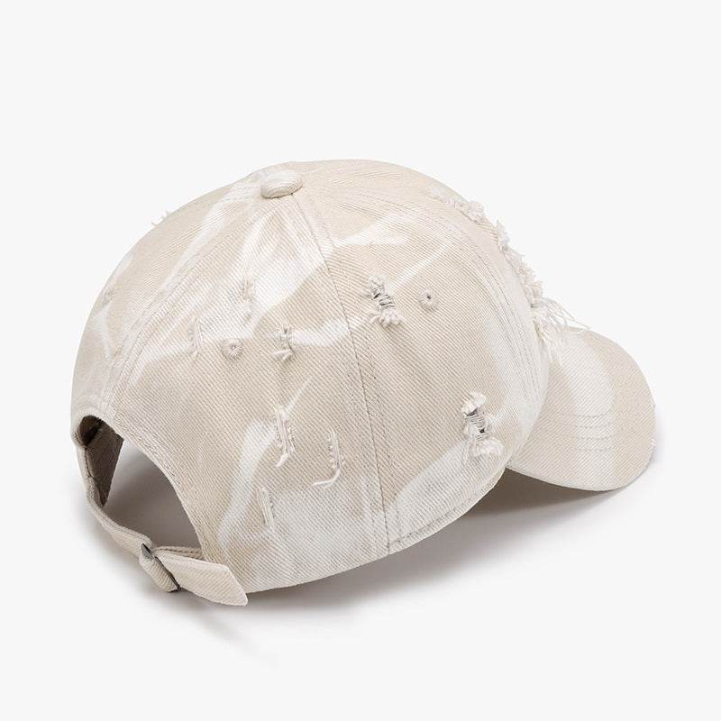 Distressed Adjustable Cotton Baseball Cap - Delanoir