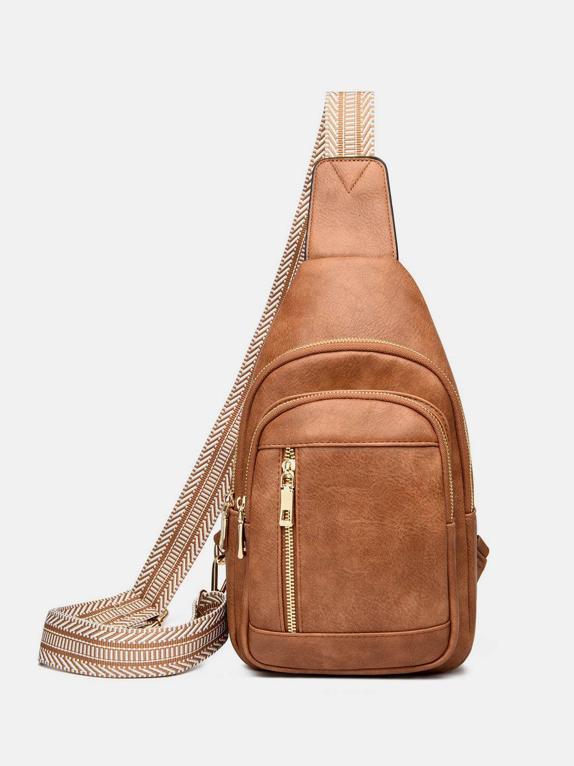 PU Leather Adjustable Strap Crossbody Bag - Delanoir