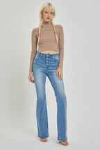 RISEN Full Size High Rise Button Fly Bootcut Jeans - Delanoir