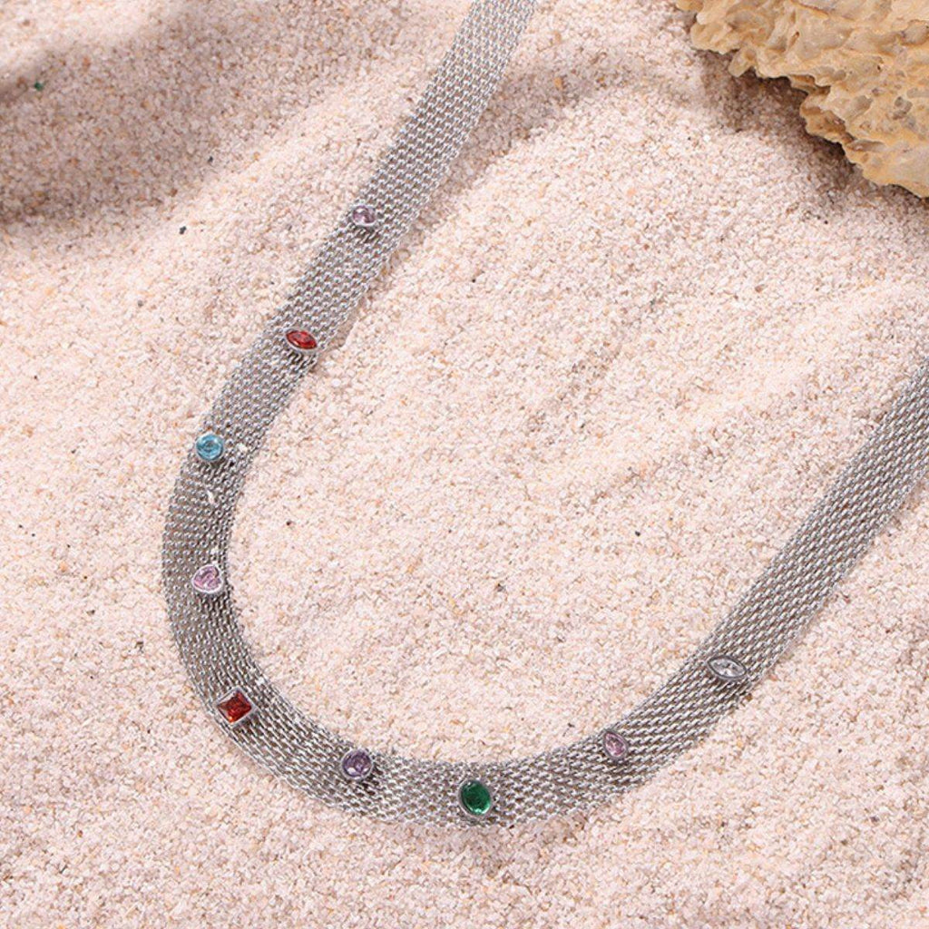 Titanium Steel Zircon Necklace - Delanoir