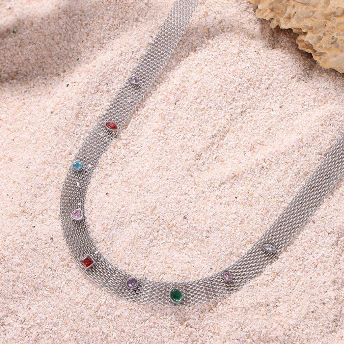 Titanium Steel Zircon Necklace - Delanoir