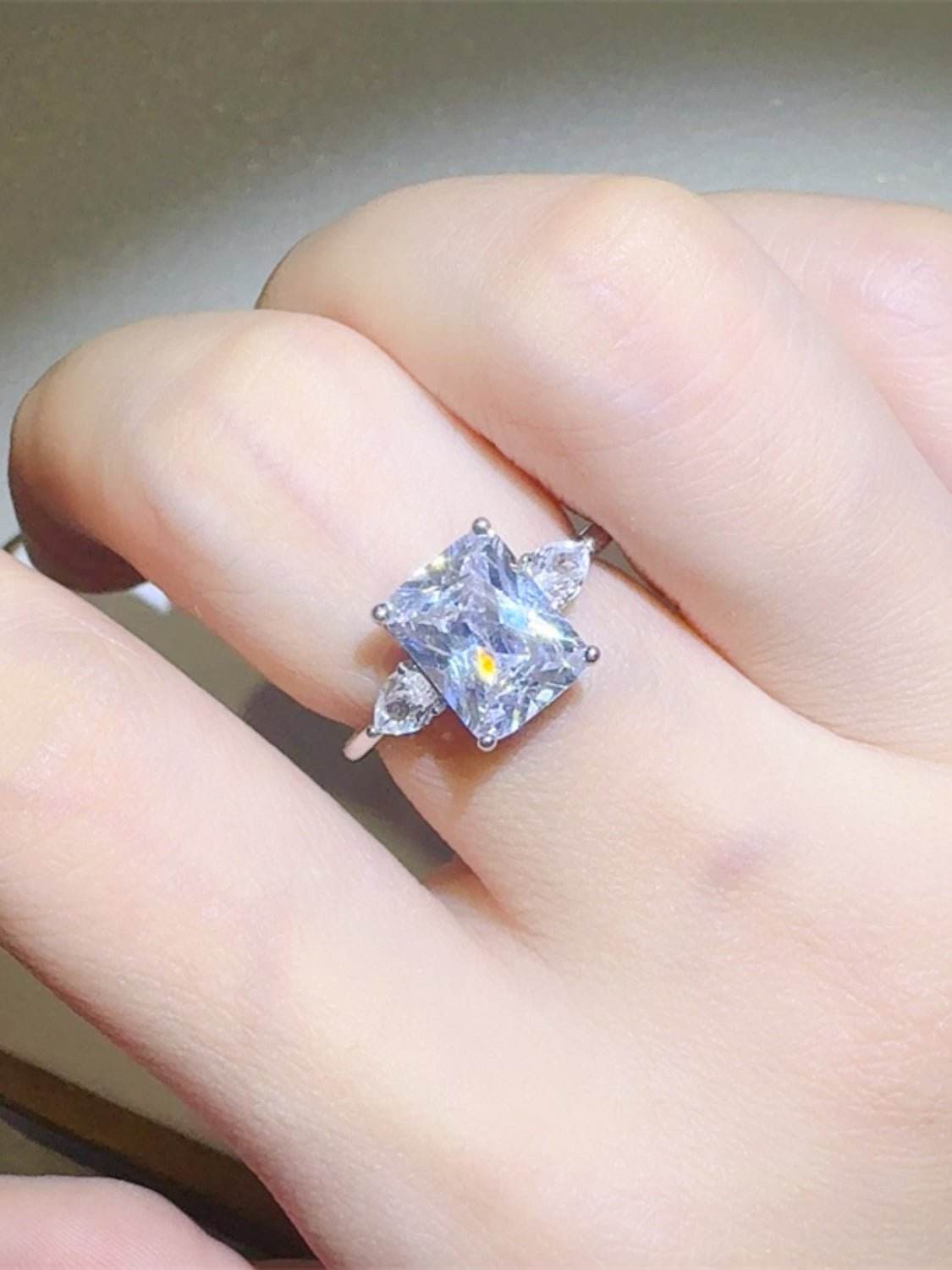 3 Carat Moissanite 925 Sterling Silver Square Shape Ring - Delanoir