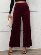 Elastic Waist Wide Leg Pants - Delanoir