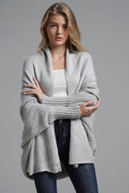 Open Front Batwing Sleeve Cardigan - Delanoir