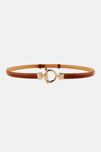Toggle Buckle Skinny PU Belt - Delanoir