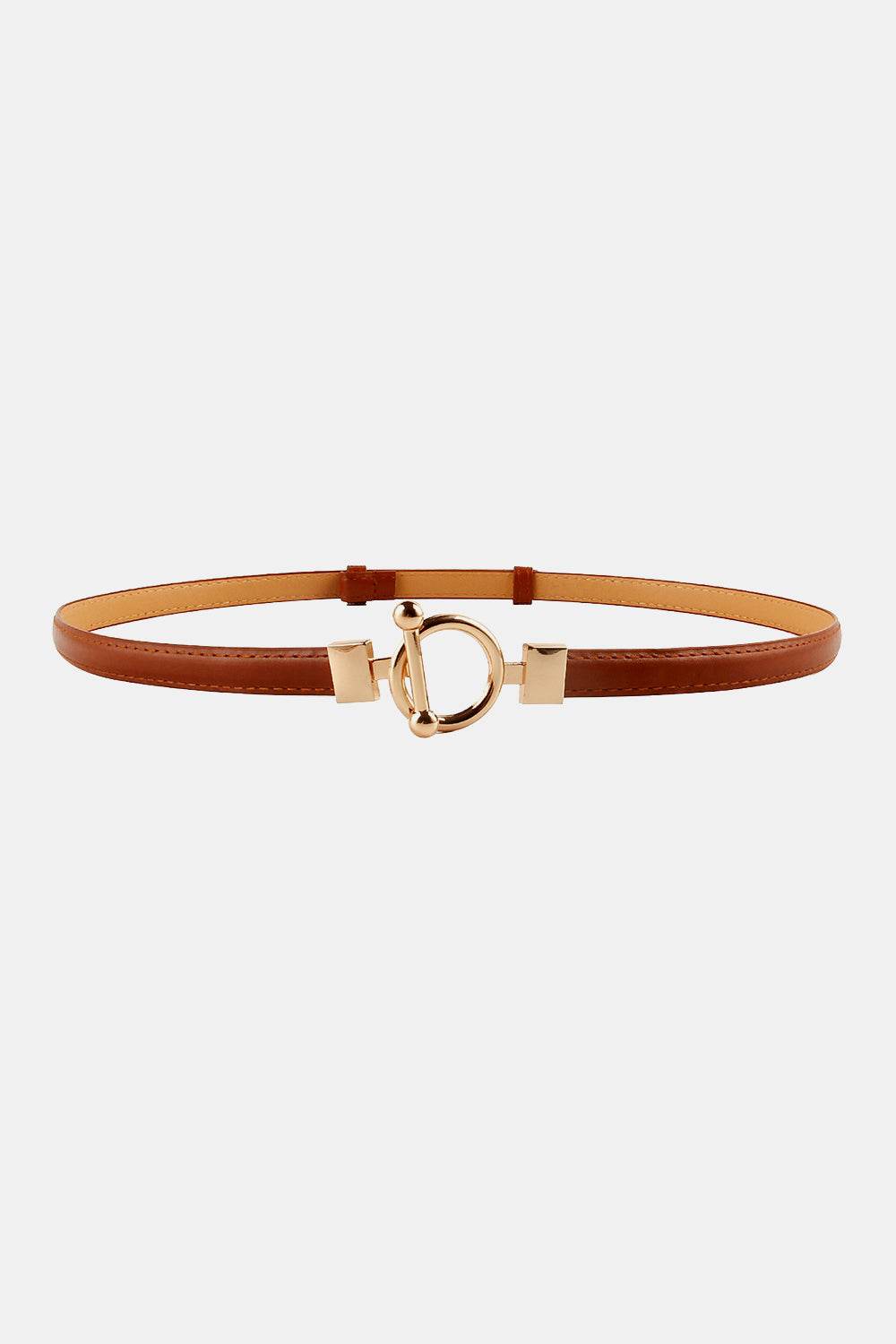 Toggle Buckle Skinny PU Belt - Delanoir