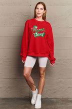 Simply Love Full Size MAMA CLAUS Round Neck Sweatshirt - Delanoir