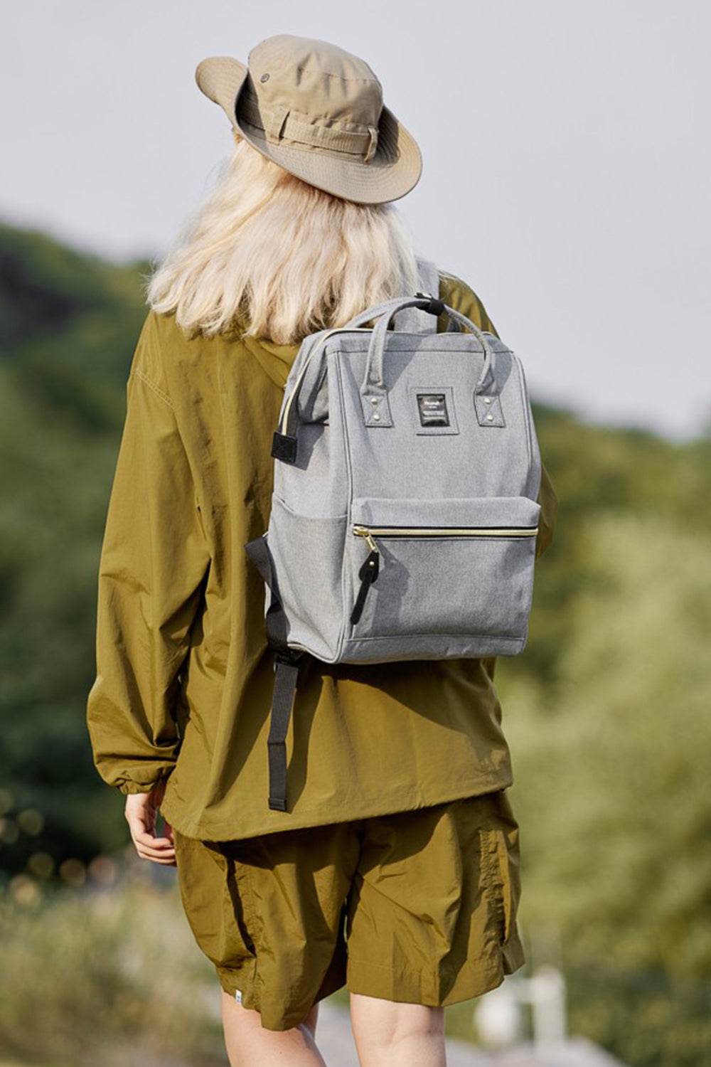 Himawari Waterproof Canvas Backpack Bag with Side Pockets - Delanoir