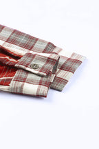 Plaid Patchwork Collared Neck Shacket - Delanoir