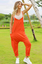 Double Take Full Size Sleeveless V-Neck Pocketed Jumpsuit - Delanoir