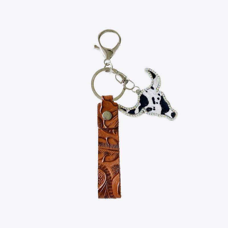 Rhinestone Bull Keychain - Delanoir