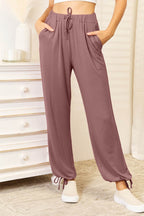 Basic Bae Full Size Soft Rayon Drawstring Waist Pants with Pockets - Delanoir