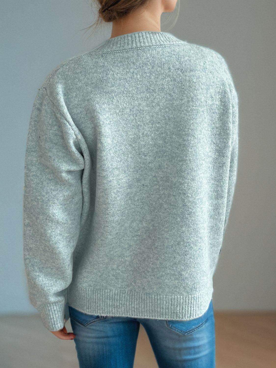Button Down Long Sleeve Cardigan - Delanoir