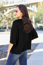 Basic Bae Full Size Round Neck Drop Shoulder T-Shirt - Delanoir
