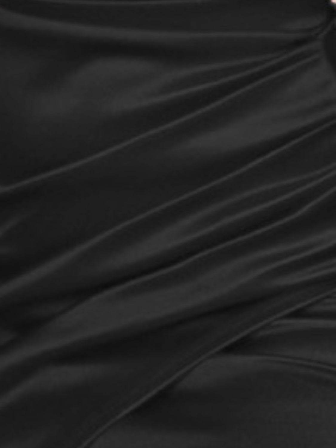 Ruched Spaghetti strap Wrap Dress - Delanoir