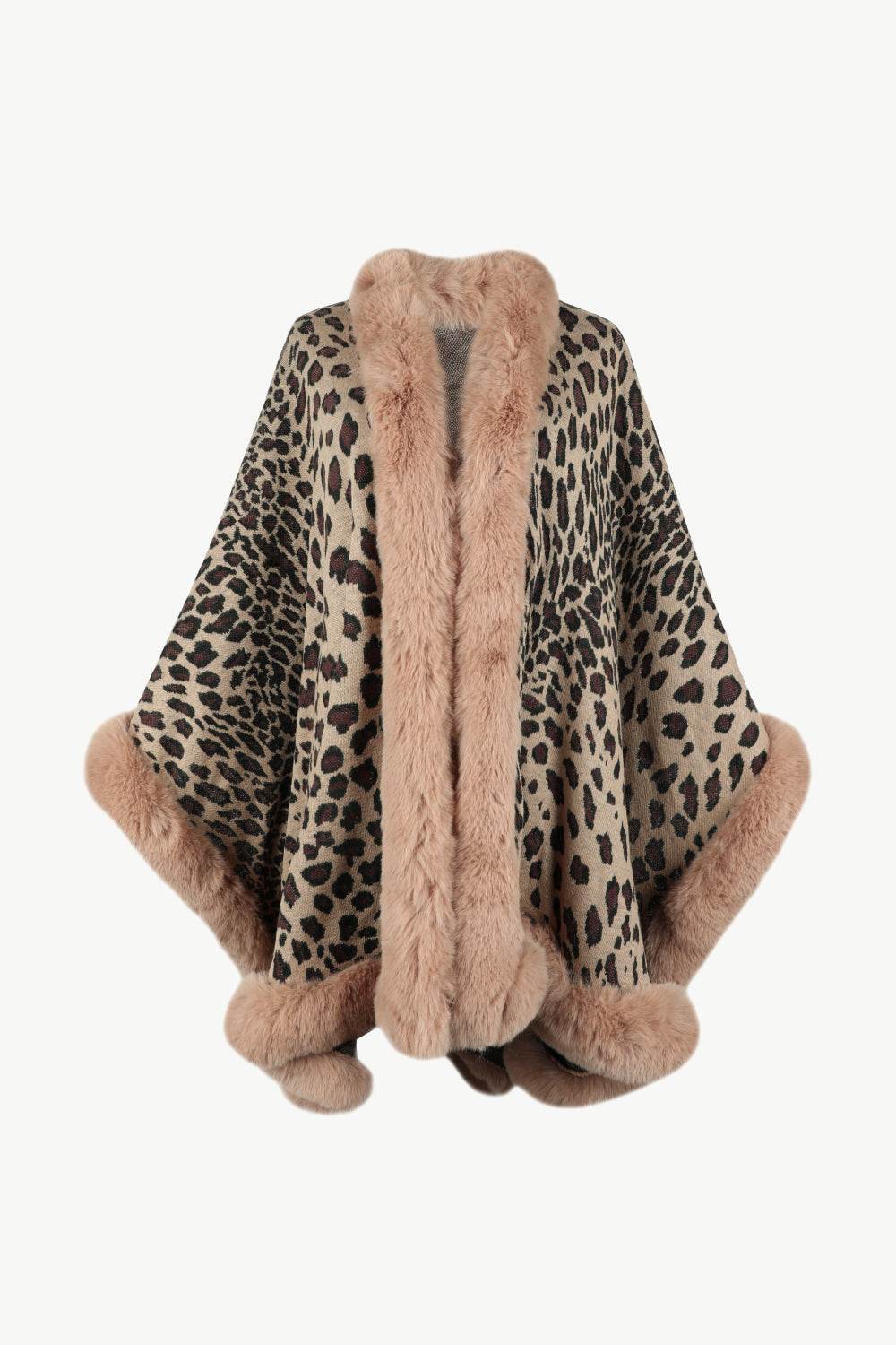 Leopard Open Front Poncho - Delanoir