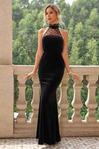 Lace Detail Sleeveless Maxi Dress - Delanoir