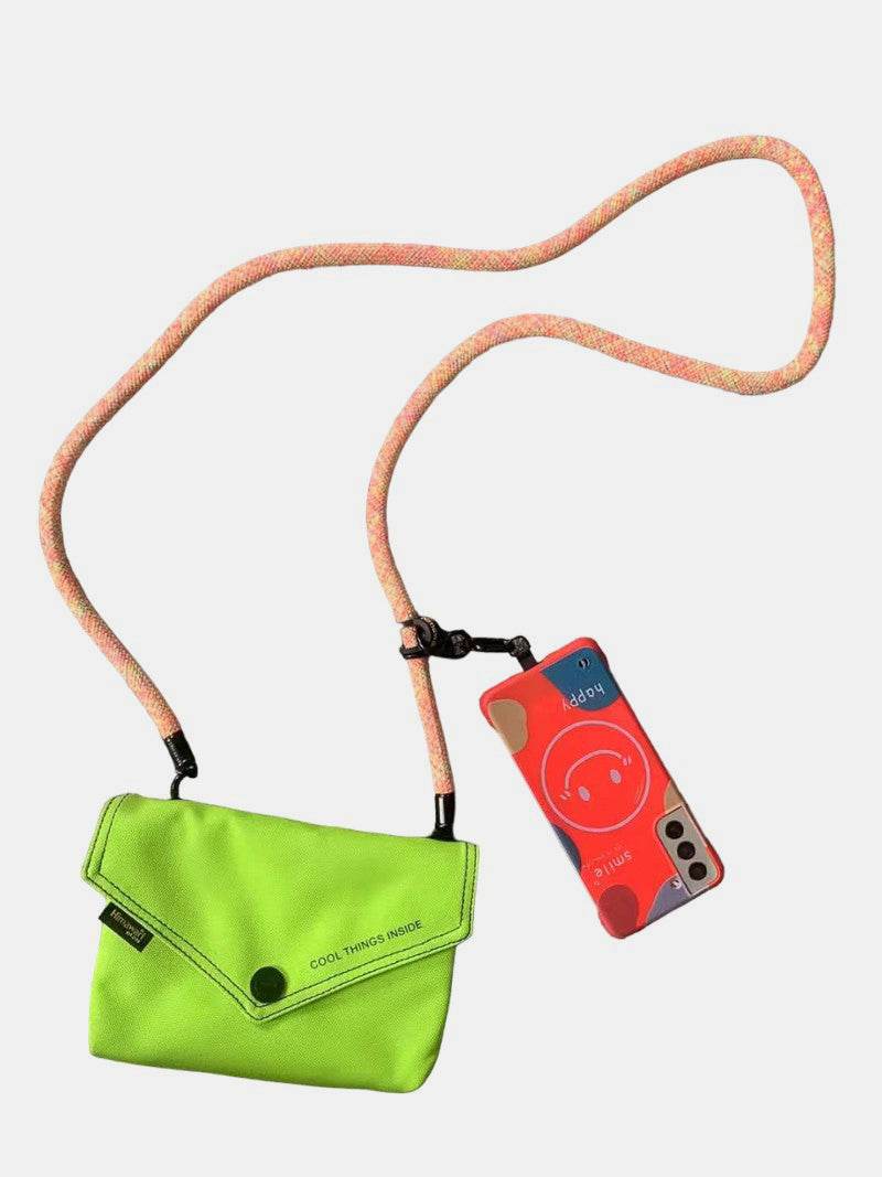 Himawari Solid Color Envelope Shape Crossbody Bag with Removable Strap - Delanoir