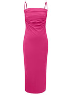 Backless Cowl Neck Sleeveless Cami Dress - Delanoir