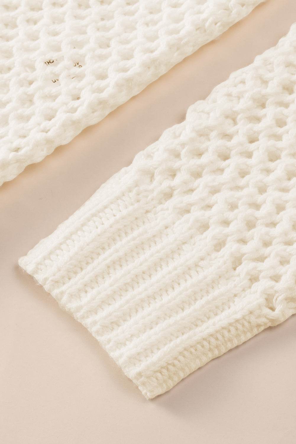 Openwork Lace-Up Hooded Sweater - Delanoir