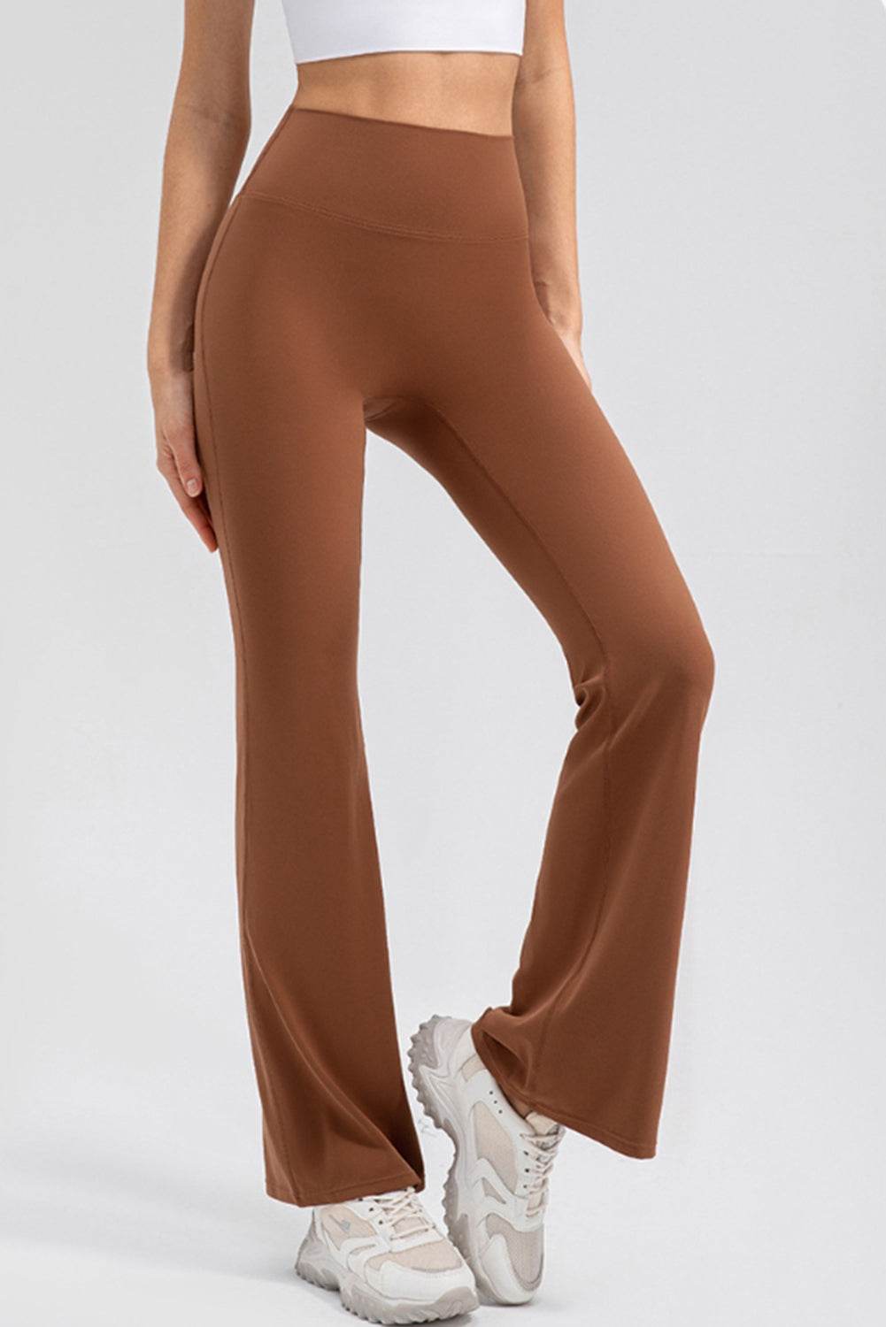 High Waist Straight Active Pants - Delanoir