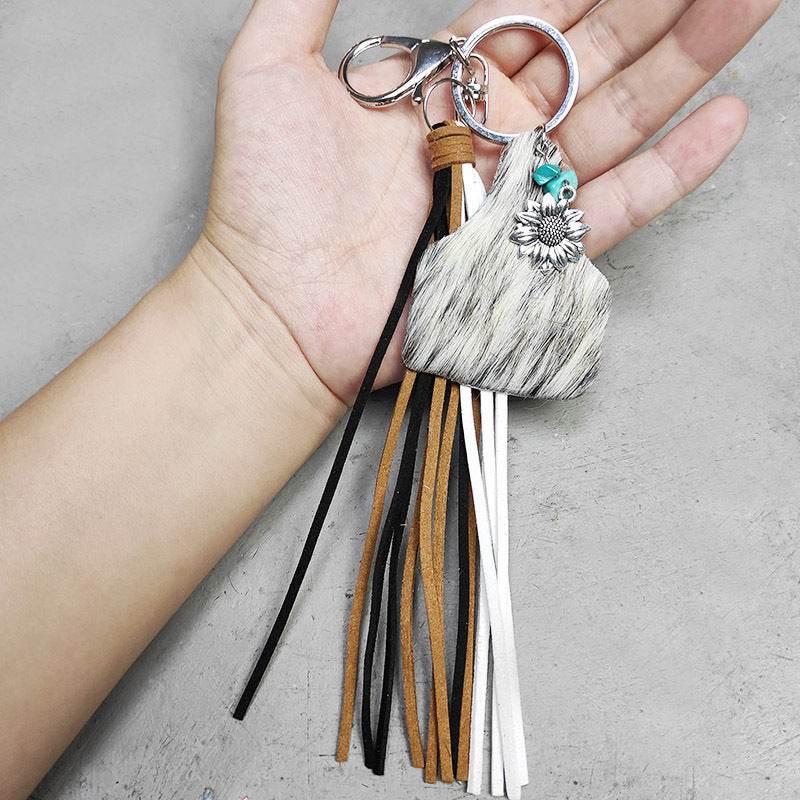 Turquoise Fringe Detail Key Chain - Delanoir