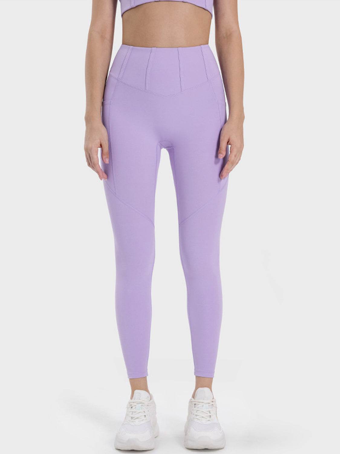 Millennia Pocketed High Waist Active Leggings - Delanoir
