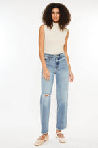 Kancan Ultra High Rise Distressed Straight Jeans - Delanoir