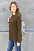 Basic Bae Full Size Round Neck Long Sleeve Top - Delanoir