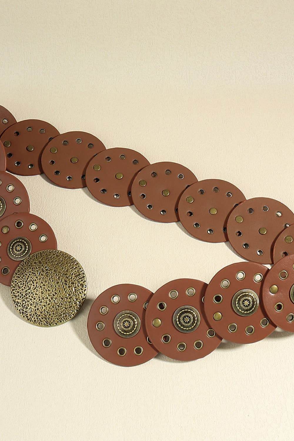 Round Shape PU Leather Belt - Delanoir