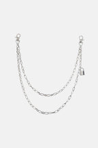 Double Layered Iron Chain Belt with Lock Charm - Delanoir
