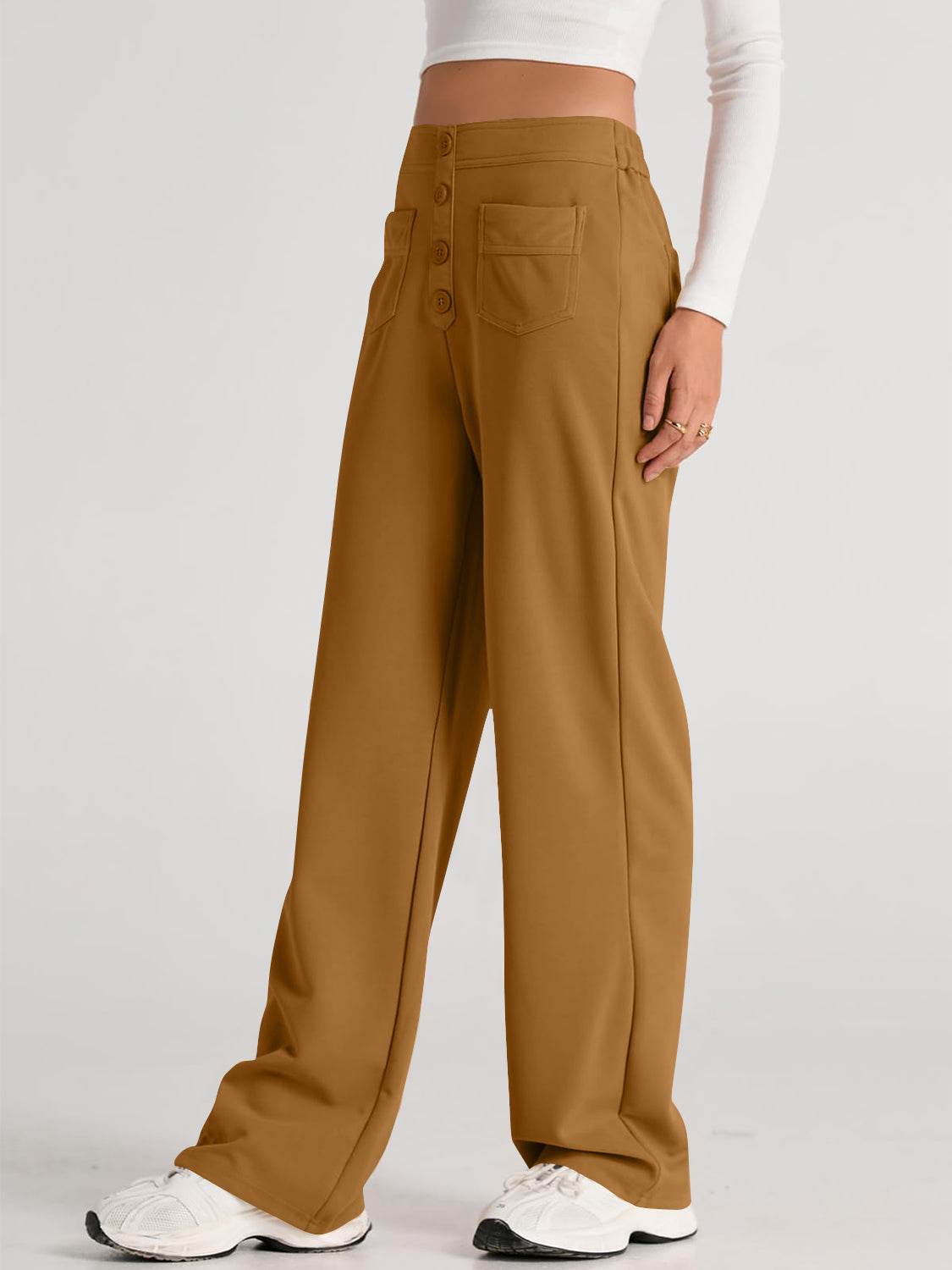 High Waist Wide Leg Pants - Delanoir